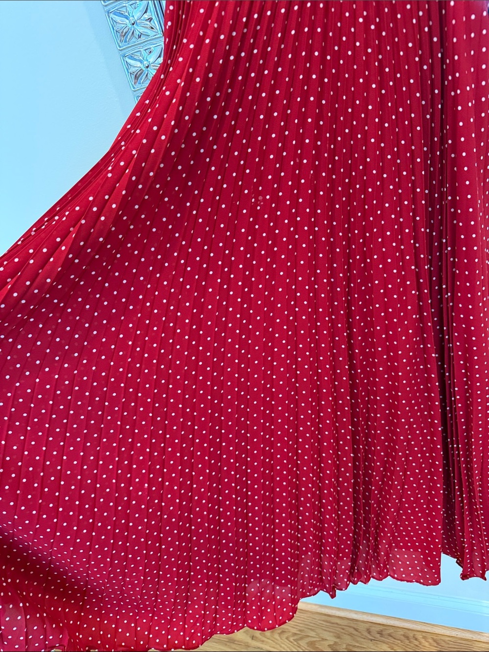 Lucy Paris Red Polka Dot Spaghetti Strap Maxi Dress - Picture 3 of 6